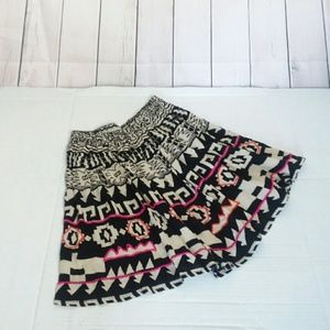 FUN & FLIRT black+ white + pink pleated skirt